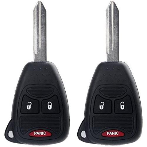 ECCPP 2X Keyless Entry Remote Fob Replacement fit for C-hrysler 200 300 Aspen Sebring/D-odge Avenger Charger Durango Magnum/J-eep Commander Compass Patriot Wrangler OHT692713AA OHT692427AA KOBDT04A