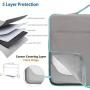 ZINZ Laptop Sleeve 15 15.6 16 Inch Case Briefcase, Compatible MacBook Pro 16 15.4 inch, Surface Book 2/1 15'' Super Slim Spill-Resistant Handbag for Most Popular 15''-16'' Notebooks, Gray