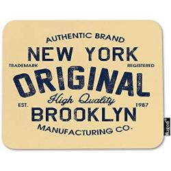 Mugod Original Mouse Pad New York Brooklyn Lettering Vintage Brown Black Mouse Mat Non-Slip Rubber Base Mousepad for Computer Laptop PC Gaming Working Office & Home 9.5x7.9 Inch