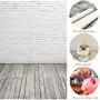 HUAYI 5X7ft White Brick Wall With Gray Wooden Floor Photography Vinyl Backdrop D-2504 HUAYI 5X7ft White Brick Wall With Gray Wooden Floor Photography Vinyl Backdrop D-2504