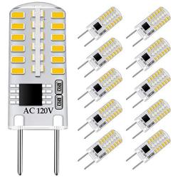 G8 LED Bulb Dimmable 3W Equivalent to T4 JCD Type Bi-Pin G8 Base Halogen Bulb 20W-25W, AC 110-120V Mini G8 Bulb Daylight White 6000K for Under Cabinet Light, Under Counter Kitchen Lighting (10 Pack)