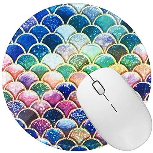 Non Slip Rubber Mouse Pad Beautiful Pattern Desktop 7.9in X7.9in Small Size Computer PC Round Mouse Mat (Beautiful Mermaid)