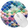 Non Slip Rubber Mouse Pad Beautiful Pattern Desktop 7.9in X7.9in Small Size Computer PC Round Mouse Mat (Beautiful Mermaid)