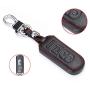 WFMJ Black Leather For Mazda 3 5 6 CX-7 CX-9 MX-5 Miata 4 Buttons Remote Smart Key Chain Cover Case Fob