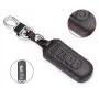WFMJ Black Leather For Mazda 3 5 6 CX-7 CX-9 MX-5 Miata 4 Buttons Remote Smart Key Chain Cover Case Fob