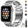 Fitlink Stainless Steel Metal Band for Apple Watch 38/40/42/44mm Replacement Link Bracelet Band Compatible with Apple Watch Series 6 Apple Watch Series 5 Apple Watch Series 1/2/3/4 (Silver,42/44mm)