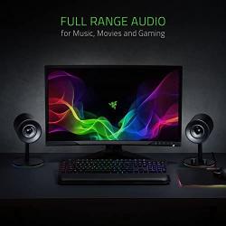 Razer Nommo Chroma: Custom Woven 3'' Glass Fiber Drivers - Rear-Facing Bass Ports - Bass Knob w/ Automatic Gain Control - Razer Chroma Enabled - Full Range 2.0 PC Gaming Speakers, Black