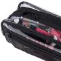 SHANY Clear Toiletry and Makeup Bag with Plastic Mesh Pocket – Medium Nontoxic Travel Organizer with Handle – Black Mesh