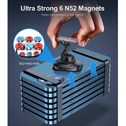2 Pack【6 Strong Magnets】 Magnetic Car Phone Mount Holder, Universal Cell Phone Holder for Car Dashboard, 360° Rotation Car Smartphone Cradle Fit for iPhone 11 Pro Max/Xs Max/XR/X