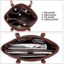 BOSTANTEN Women Briefcase Leather Laptop Tote Handbags 15.6 inch Computer Shoulder Bags Brown