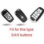 Royalfox(TM) Luxury Aircraft Aluminum Smart 3 4 5 Buttons car Key Fob case Cover for 2017 2018 Ford Mustang Explorer F 150 250 350 450 550 Edge Fusion Mondeo (Silver)