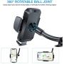 Windshield Phone Holder for Car - FLOVEME Gooseneck Long Arm Car Phone Mount Hands Free Windshield Car Phone Holder Compatible with iPhone Samsung LG Moto Smart Phone Stand for Car (Black)