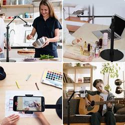 viozon Tablet Phone Overhead Stand, Height & 360 Degree Angle Adjustable, Aluminum Desktop Stand, Compatible with 3.5-10'' Cellphone or Tablet Such as iPhone iPad Pro Air Mini, Samsung, Nexus(AP-4PS)