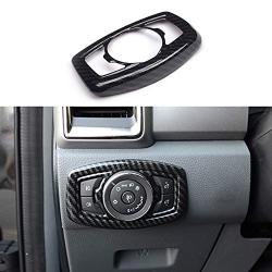 Carbon Fiber Color Headlight Switch Decorative Covers Fit for Ford Ranger 2015 2016 2017 2018 2019 2020 2021