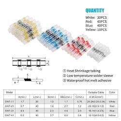 Kuject 120PCS Solder Seal Wire Connectors, Self-Solder Heat Shrink Butt Connector Solder Sleeve Waterproof Insulated Electrical Butt Splice Wire Terminals for Marine Automotive Boat Truck Wire Joint