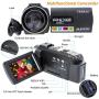 Camcorder Video Camera YEEHAO WiFi HD 1080P 24MP 16X Powerful Digital Zoom Camera with Microphone and Wide Angle Lens Remote Control Lens Hood Infrared Night Vision YouTube Vlogging Camera Recorder