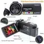 Camcorder Video Camera YEEHAO WiFi HD 1080P 24MP 16X Powerful Digital Zoom Camera with Microphone and Wide Angle Lens Remote Control Lens Hood Infrared Night Vision YouTube Vlogging Camera Recorder