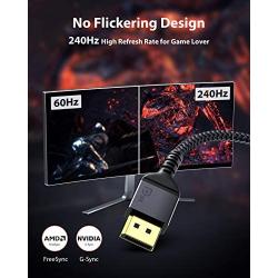 DisplayPort Cable 1.4, Maxonar 8K 10Ft/ 3M Displayport Cable (8K@60Hz 7680x4320, 4K@240Hz, 2K@144Hz) VESA Certified HBR3 High Speed DP to DP Cable Cord for PC, Laptop, TV Gaming Monitor - Grey