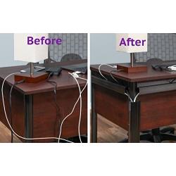 J Channel Desk Cable Organizer by SimpleCord – 10 Black Raceway Channels - Cord Cover Management Kit for Desks, Offices, and Kitchens