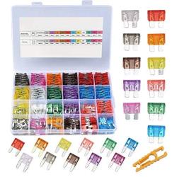 CrocSee 250 Pieces - Car Fuses Assortment Kit, Blade-type Automotive Fuses - Standard & Mini Size (2A/3A/5A/7.5A/10A/15A/ 20A/25A/30A/35A/40A), Replacement Fuses for Car/RV/Truck/Motorcycle/Boat