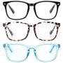 Frolesant Blue Light Glasses for Women, Anti Eye Eyestrain Reading Gaming Glasses Non Prescription, Computer Reading Eyeglasses for Men - 3 Pack