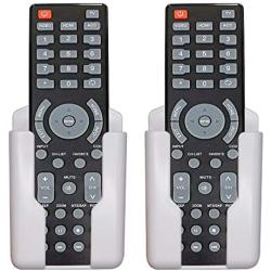 EIKS 2 Pack Remote Holder Controller Rack, Two Way Wall Mounting - Using Adhensive Tape or Drilling Holes (White)