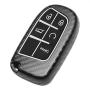 TANGSEN Smart Key Fob Case for CHRYSLER 200 300 for DODGE CHALLENGER CHARGER DART for JEEP CHEROKEE COMPASS GRAND CHEROKEE SRT HELLCAT TRACKHAWK 2 3 4 5 Button Keyless Entry Remote Cover Carbon Fiber