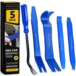 Tresalto Auto Trim Removal Tool Set [Non Marring and No Scratch] Auto Trim Kit for Easy Removal of Car Door Panels, Fasteners, Molding, Dashboards and Wheel Hubs, 5 PCS