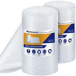 Metronic Bubble Cushioning Wrap Roll 12x72 FT Bubble Roll- Perforated 12×12'', 2 Rolls Air Bubble Cushioning Roll, 20 Fragile Sticker Labels,Moving Supplies Cushioning Wrap for Packing Shipping Boxes