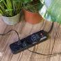 GE 7-Day Programmable Power Strip with Digital Timer, 8 Grounded Outlets (4 Timed / 4 Always On), Indoor, 15 Amp, 1800W, Easy Presets and Custom Settings for Weekly Cycle, Minute Intervals, 15077 Black