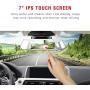TOGUARD Backup Camera for Cars 7'' Mirror Dash Cam Touch Screen 1080P Rear View Mirror Camera Front and Rear Dual Lens with Waterproof Reversing Camera Parking Assistance