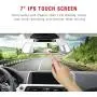 TOGUARD Backup Camera for Cars 7'' Mirror Dash Cam Touch Screen 1080P Rear View Mirror Camera Front and Rear Dual Lens with Waterproof Reversing Camera Parking Assistance