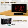 Rocam Home LED Digital Alarm Clock - 6.5'' Large Red Display, Loud Alarm, 7 Colored Night Light, Snooze, Dimmer, Dual USB Charger Ports, Battery Backup, 12/24 Hours for Bedrooms, Kids, Heavy Sleepers