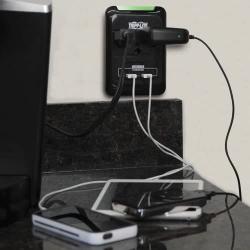 Tripp Lite 3 Outlet Portable Surge Protector Power Strip, Direct Plug in, 2 USB, & $5,000 Insurance (SK30USB) Black