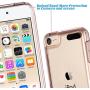 ULAK iPod Touch 6 Case, iPod Touch 7 Case, Clear Slim Hybrid Clear Bumper TPU/Scratch Resistant Hard PC Back/Corner Shock Absorption Case for Apple iPod Touch 5th/6th/7th Generation (Rose Gold)