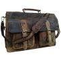 Cuero Retro Buffalo Hunter Leather Laptop Messenger Bag Office Briefcase Travel Bag (Rich Brown)