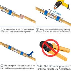 50pcs Solder Seal Wire Connector, Sopoby Solder Seal Heat Shrink Butt Connectors Terminals Electrical Waterproof Insulated Marine Automotive Copper(23Red 12Blue 10White 5Yellow)