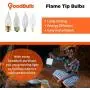 6O Watt Flame Tip Candelabra Light Bulbs | CA10 Clear Finish E12 Base 2700K Soft White CFC | Dimmable 6OW 580 Lumens | Decorative Chandelier Bulbs | Incandescent 12 Pack by GoodBulb 6O Watt Flame Tip Candelabra Light Bulbs | CA10 Clear Finish E12 Base 2700K Soft White CFC | Dimmable 6OW 580 Lumens | Decorative Chandelier Bulbs | Incandescent 12 Pack by GoodBulb