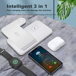 Wireless Charger, 15W Foldable Fast Qi 3 in 1 Wireless Charging Station Compatible with iPhone 11/12/XR/XS/X, iWatch SE/6/5/4/3, Airpods pro/2, FDGAO Wireless Charging Stand for Galaxy S20/S10