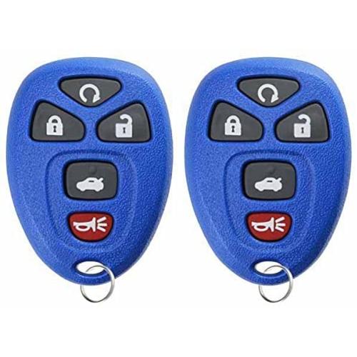 KeylessOption Keyless Entry Remote Control Car Key Fob Replacement for 15912860 -Blue (Pack of 2)