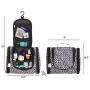 DMJSL Womens Medium Ladies Toiletry Travel Bag Hanging Toiletry Bag – Travel Makeup Organizer and Cosmetic Case, Travel Bag Organizer Toiletry TSA Approved, Black Leopard Print