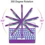 iPad Keyboard Case 9.7 for iPad 2018 (6th Gen) - 2017 (5th Gen) - iPad Pro 9.7 - iPad Air 2 & 1, 7 Color Backlit Keyboard Case/360 Rotate Wireless/BT Keyboard Case with Auto Sleep/Wake Purple