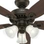 Hunter Builder Plus Indoor Ceiling Fan with LED Lights and Pull Chain Control, 52'', New Bronze