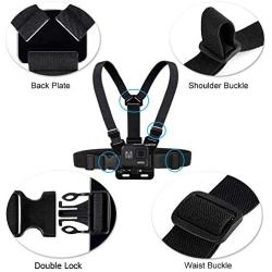 Sametop Chest Mount Harness Chesty Strap Compatible with GoPro Hero 9 Black, 8 Black, Hero 7 Black, 7 Silver, 7 White, Hero 6, 5, 4, Session, 3+, 3, 2, 1, Hero (2018), Fusion, DJI Osmo Action Cameras