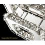 Ganeed Crystal LED Ceiling Light,12 Inch Stainless Steel K9 Modern Flush Mount Lights Fixture,Two Layers Square Chandelier Ceiling Lamp for Dining Living Room Bedroom(36W / 6500K / Cool White)
