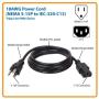 Tripp Lite Standard Computer Power Cord 10A,18AWG (NEMA 5-15P to IEC-320-C13) 6-ft.(P006-006)