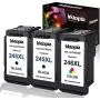 3 Pack Remanufactured Ink Cartridge Replacement for Canon PG 245XL 246XL (2 Black 1 Tri-Color) 245 XL with Ink Level Indicator Used in PIXMA iP2820 MG2420 MG2520 2920 MG2922 MG2924 MX492 MX490 Printer 3 Pack Remanufactured Ink Cartridge Replacement for Canon PG 245XL 246XL (2 Black 1 Tri-Color) 245 XL with Ink Level Indicator Used in PIXMA iP2820 MG2420 MG2520 2920 MG2922 MG2924 MX492 MX490 Printer