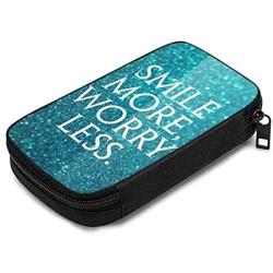 Hxuedan Roman Atwood Smile More Data Cable Storage Bag Portable and independently Designed Storage Box, Suitable for Outdoor Travel to Place Data Cable Electronic Products, etc.