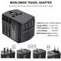 International Travel Adapter, Worldwide Travel Charger with 4 USB Ports Power Converters for EU, UK, US, USA, AU, Europe & Asia, All-in-one Universal Wall Plug Multi-Outlets Electrical Adaptor