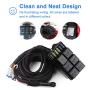 WATERWICH 6 Gang Switch Panel Electronic Relay System Circuit Control Box Waterproof Fuse Relay Box Wiring Harness Assemblies for Car Auto Truck Boat Marine (Universal 6 Gang Button Switch Panel)